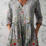 Amélie | Lange Bluse mit V-Ausschnitt