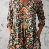 Céline | Lange Bluse mit V-Ausschnitt