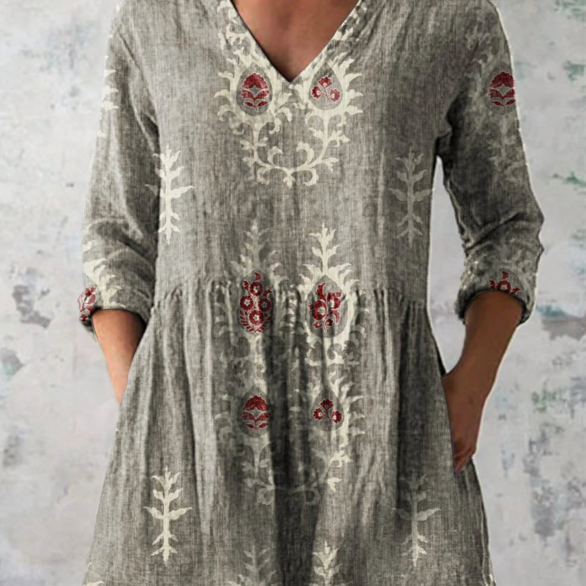 Elise | Lange Bluse mit V-Ausschnitt