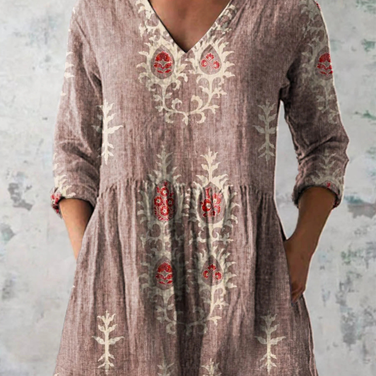 Elise | Lange Bluse mit V-Ausschnitt