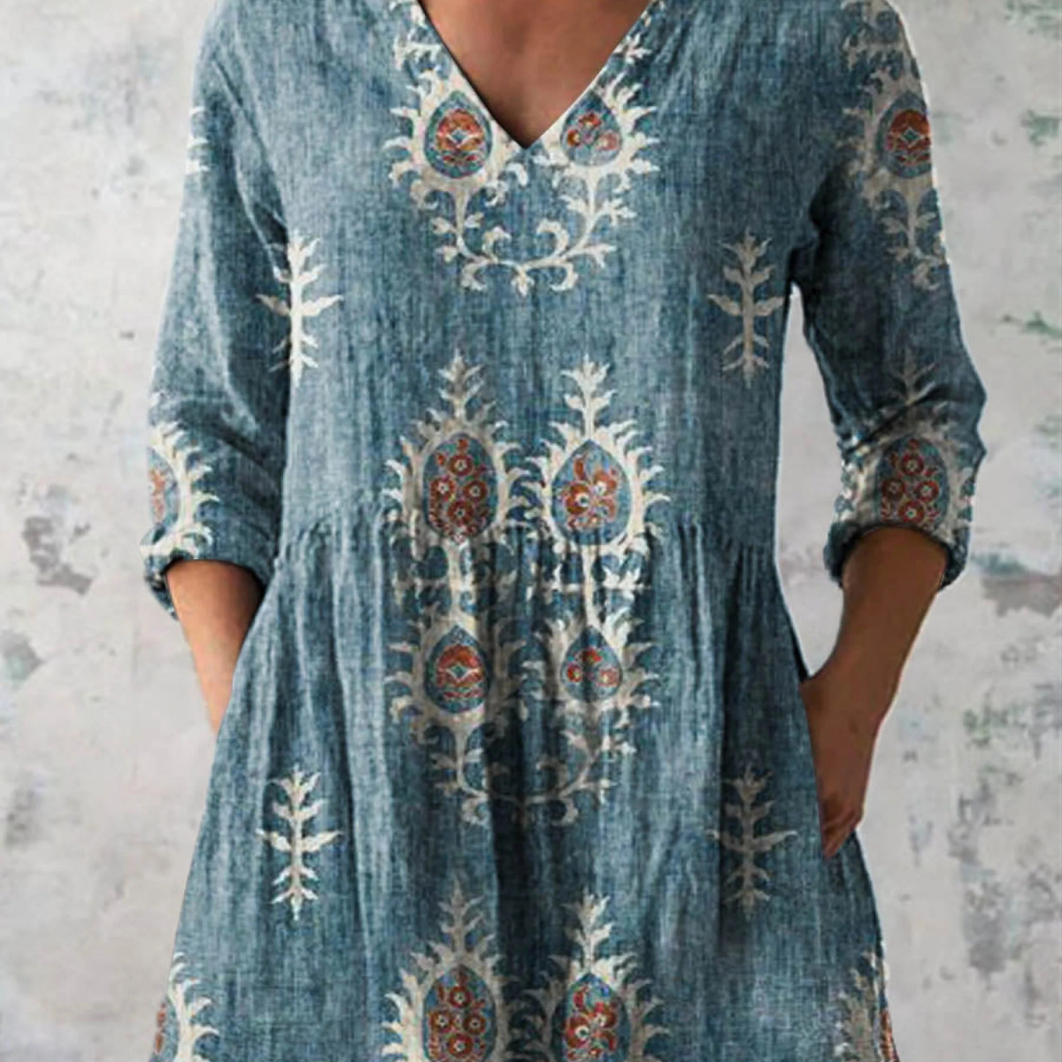Elise | Lange Bluse mit V-Ausschnitt
