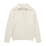 Cassien | Gestreifter Reißverschluss-Pullover