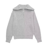 Cassien | Gestreifter Reißverschluss-Pullover