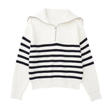 Cassien | Gestreifter Reißverschluss-Pullover