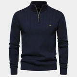 Mikkel | Baumwollpullover mit Halbzip