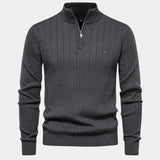 Mikkel | Baumwollpullover mit Halbzip
