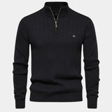 Mikkel | Baumwollpullover mit Halbzip