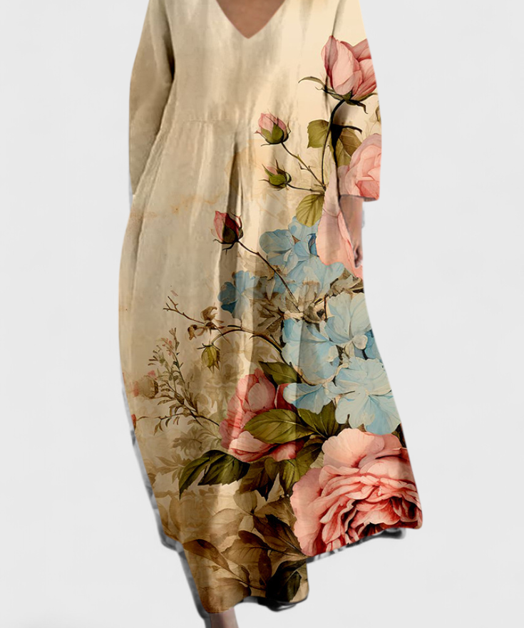 Ana - Fliessendes Kleid mit Muster