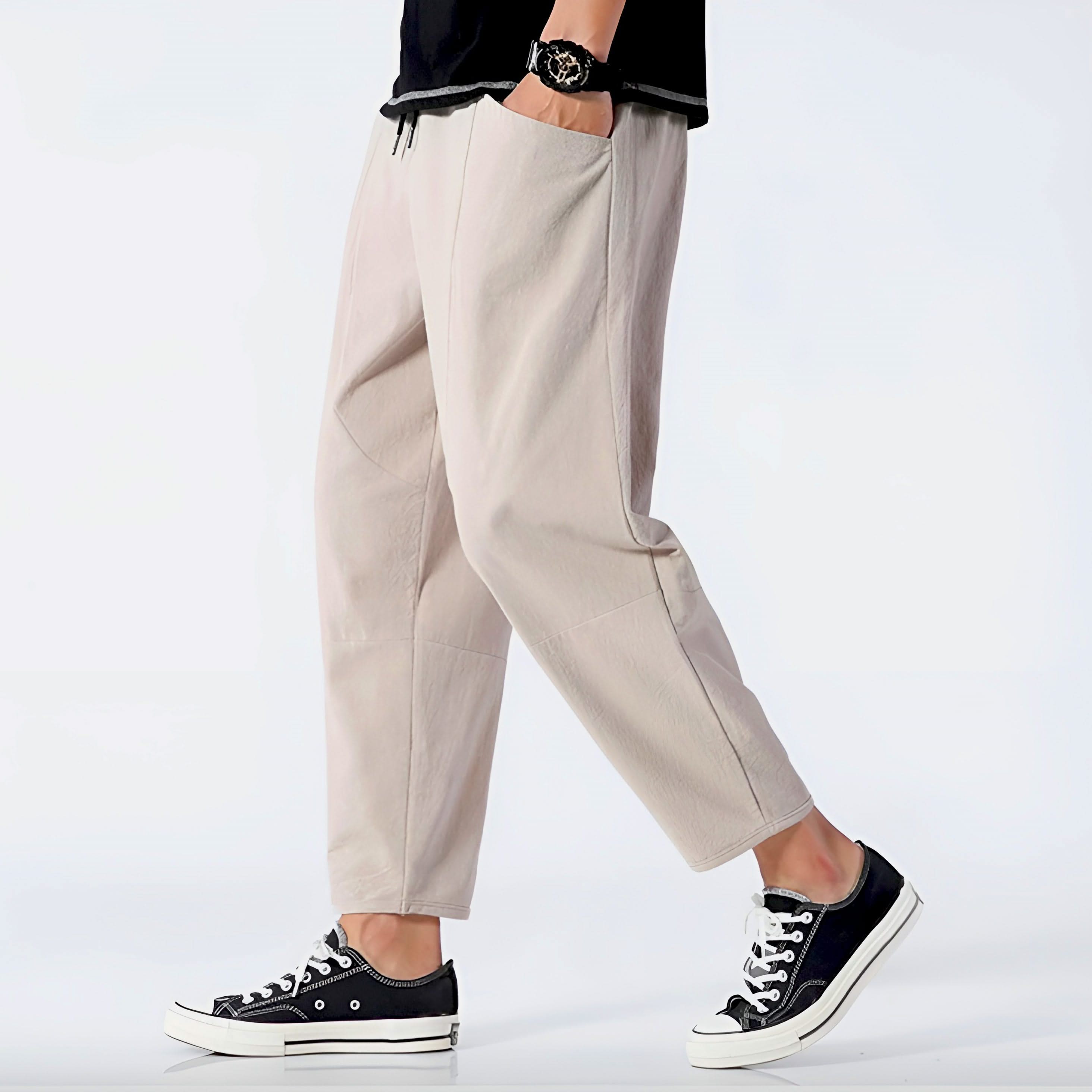 STÄDTISCHE GESCHNITTENE BAUMWOLLPANTALONS