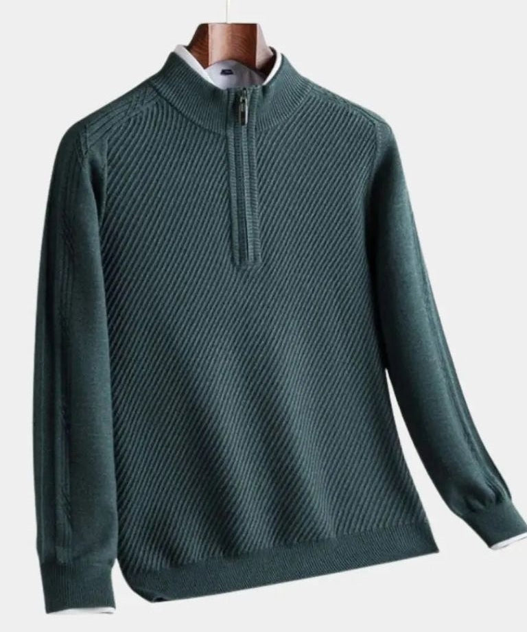 Vilhelm | Basic Pullover mit Halb-Zip