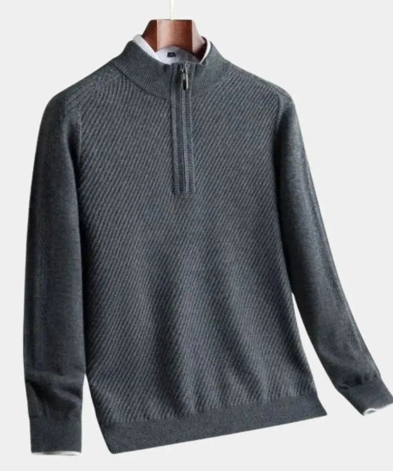 Vilhelm | Basic Pullover mit Halb-Zip