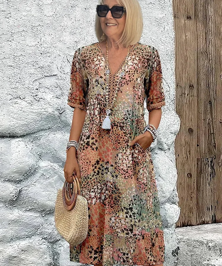 Lia - Damen Midi Kleid