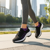 Ambulo Orthopädische Schuhe Strickstoff - Lila Schwarz