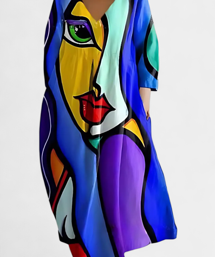 Ana - Fliessendes Kleid mit Muster